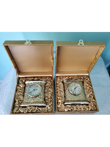 rose garden clock, in silk box