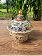 vintage ceramic Jar 3 inch with a lid handpaint thailand benjarong