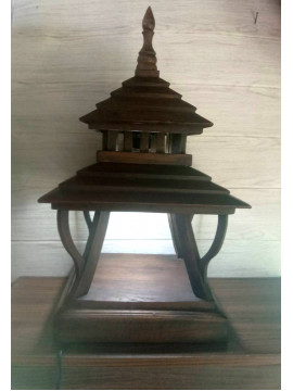 Lamp vintage thai house palace teak wood handicraft asia art 