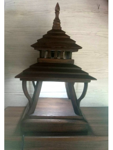 Lamp vintage thai house palace teak wood handicraft asia art 