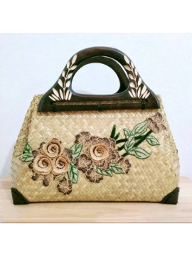 handcrafted krajood bag waving flower embroidered 