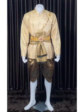 thai tradition men dress silk wedding costume