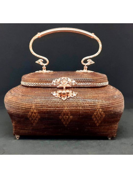 vintage lipao bag brown square nutural handmade thai premium