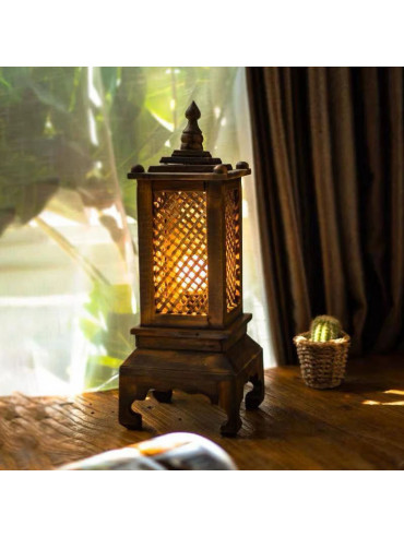 Table Bamboo Lamp - Wicker Basketry